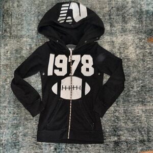Rebel Yell 1978 Football Charcoal Grey / Black Hoodie with Football Design
